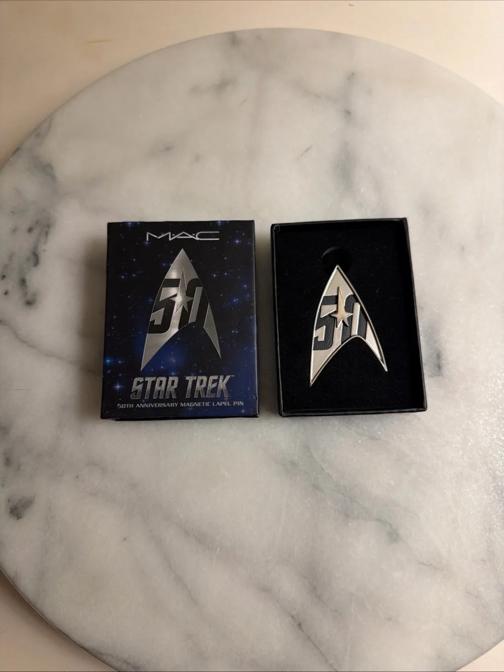 MAC Cosmetics Silver Star Trek 50th Anniversary Magnetic Lapel Pin